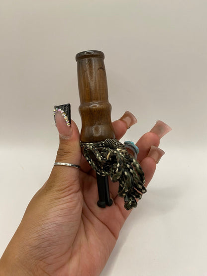 Genuinely Amish Crafted Female Elk Cow Call with Lanyard - New, Unused! Wooden!