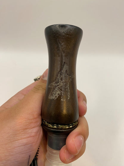 Genuinely Amish Crafted Wooden Coyote Howler Call with Lanyard - New, Unused!