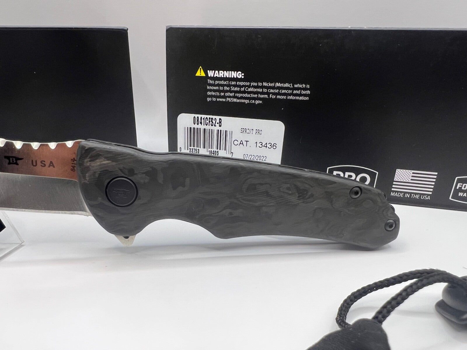 Buck USA 841 Sprint Pro Marbled CF Folding Knife with Pocket Clip - New In Box !