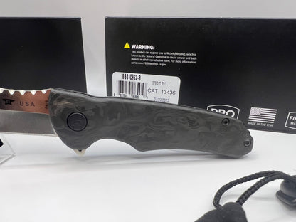 Buck USA 841 Sprint Pro Marbled CF Folding Knife with Pocket Clip - New In Box !