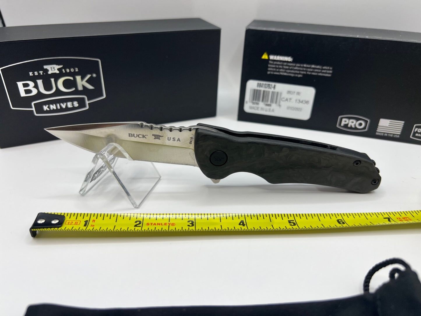 Buck USA 841 Sprint Pro Marbled CF Folding Knife with Pocket Clip - New In Box !