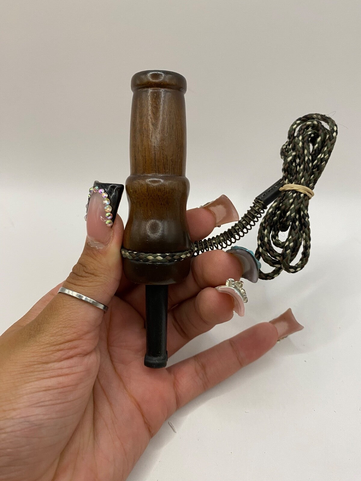 Genuinely Amish Crafted Female Elk Cow Call with Lanyard - New, Unused! Wooden!