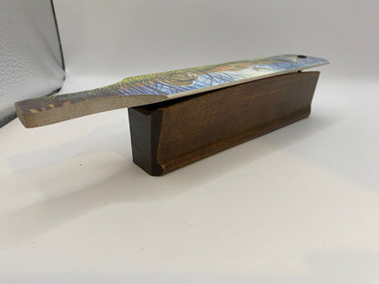 Wooden Amish Crafted Painted Lid Turkey Box Call - Turkey Scene