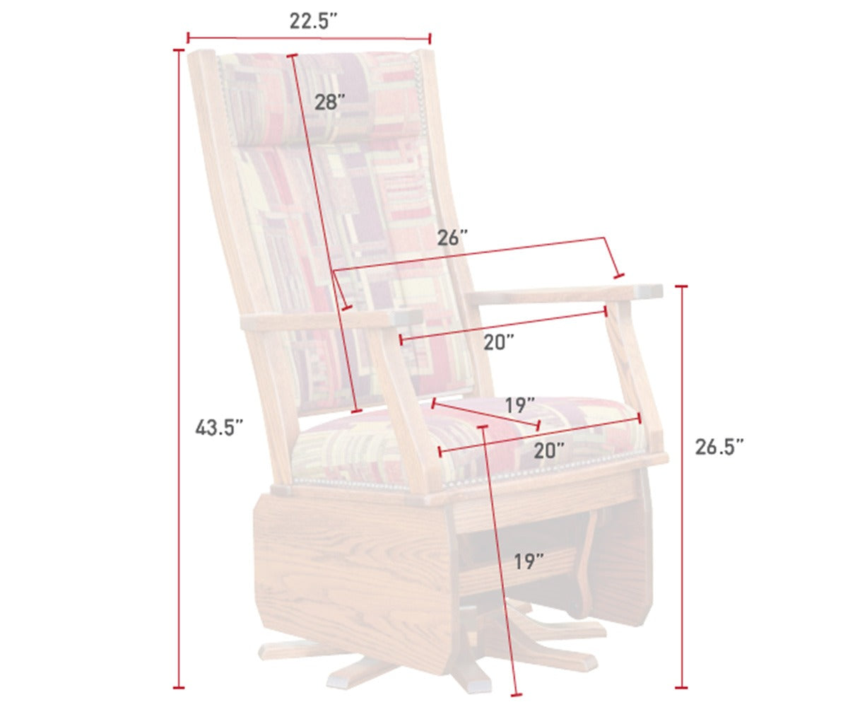 Mission Swivel Glider - 8 Leg Base - Slatted Sides