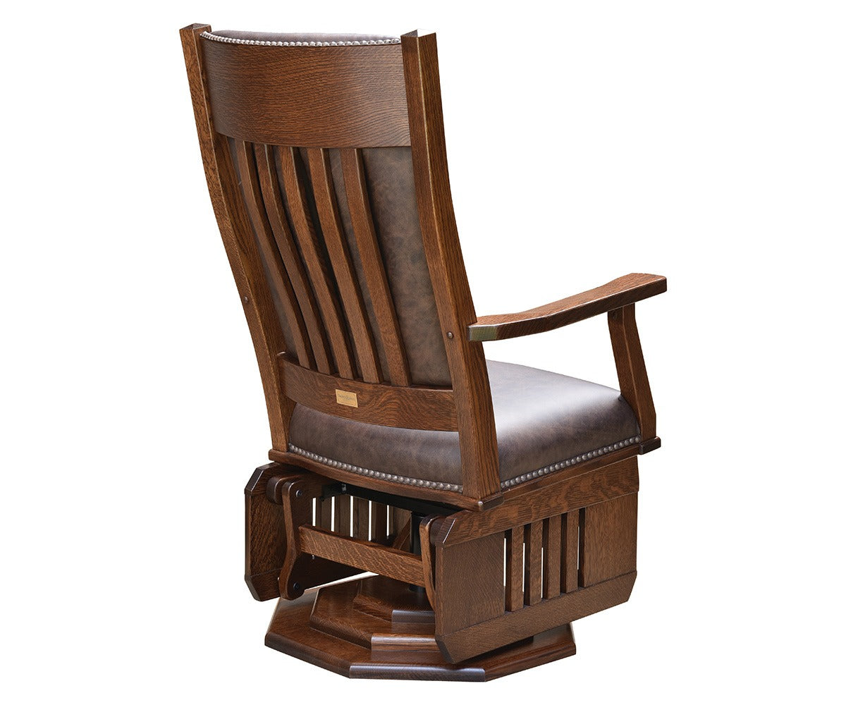 Mission Swivel Glider - Platform Base - Slatted Sides