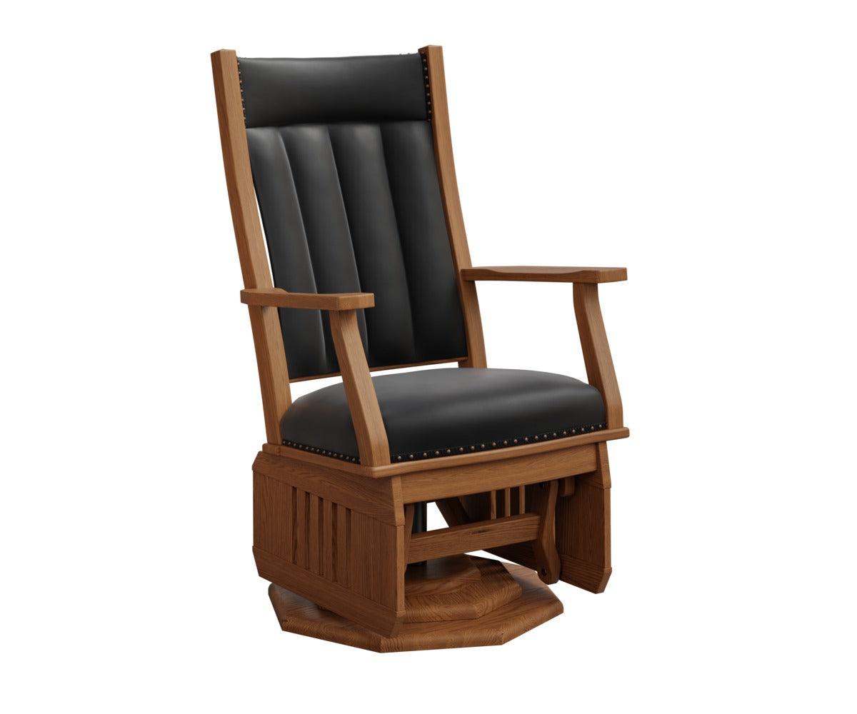 Mission Swivel Glider - Platform Base - Slatted Sides