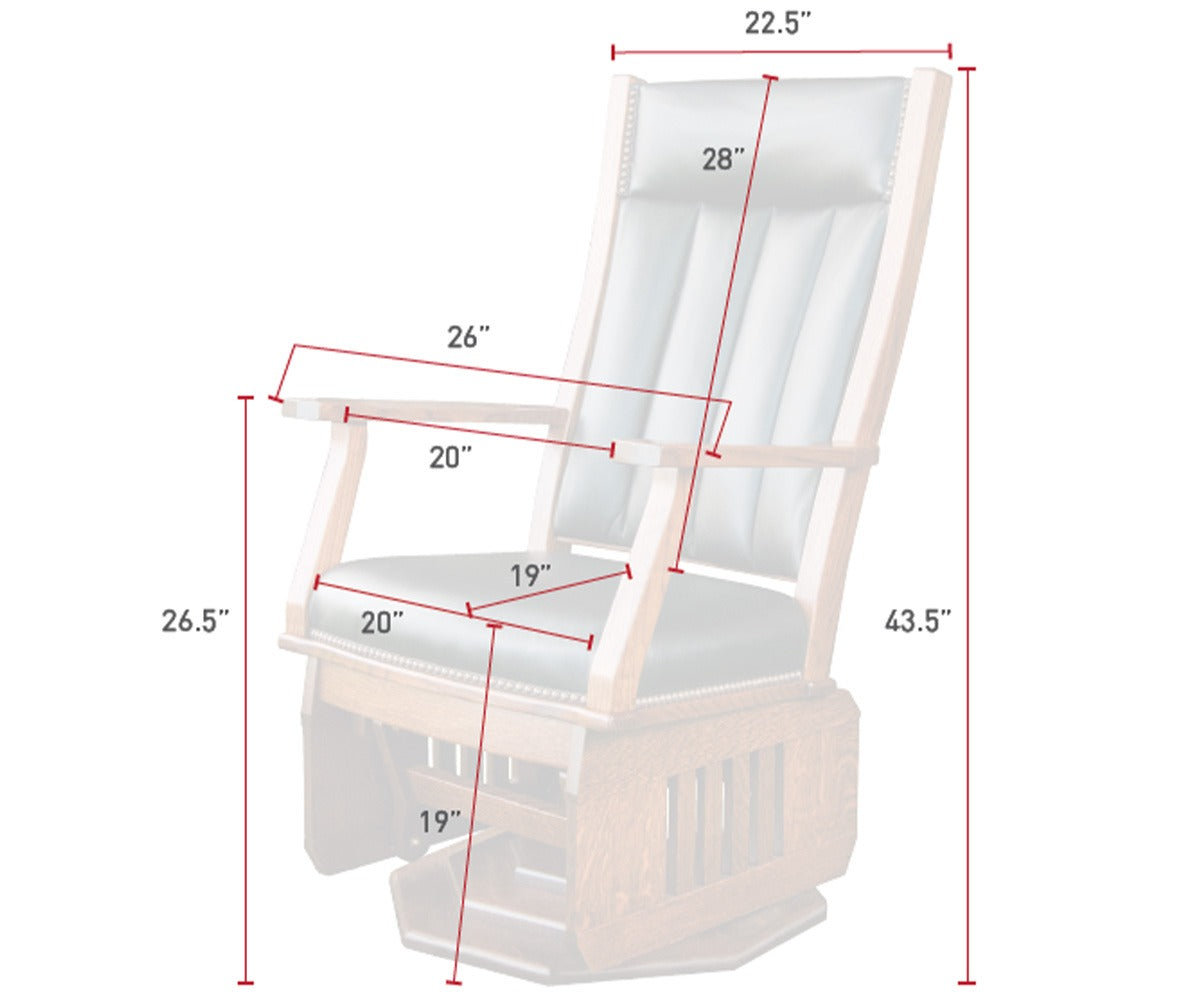 Mission Swivel Glider - Platform Base - Slatted Sides