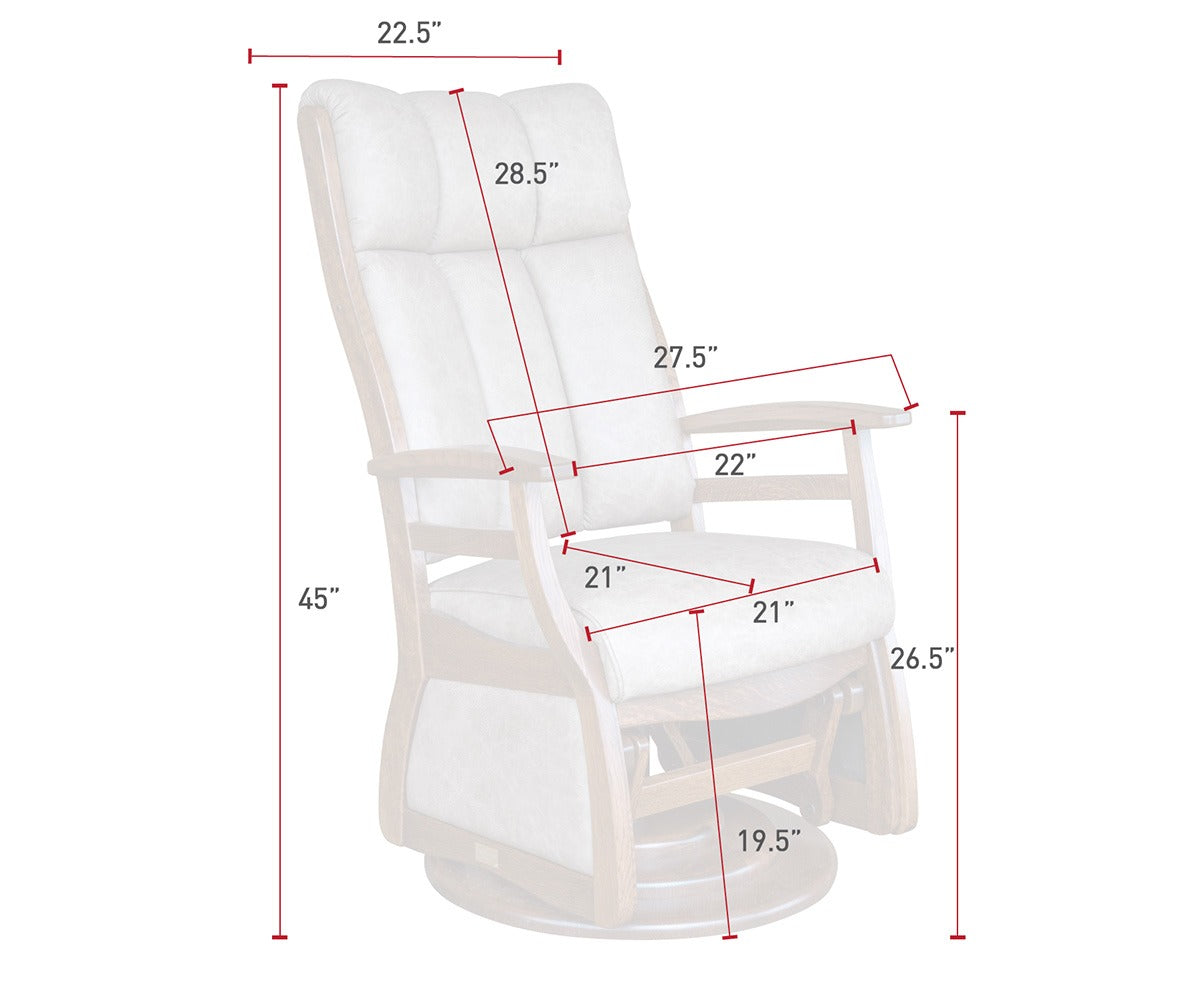 Sierra High Back Swivel Glider