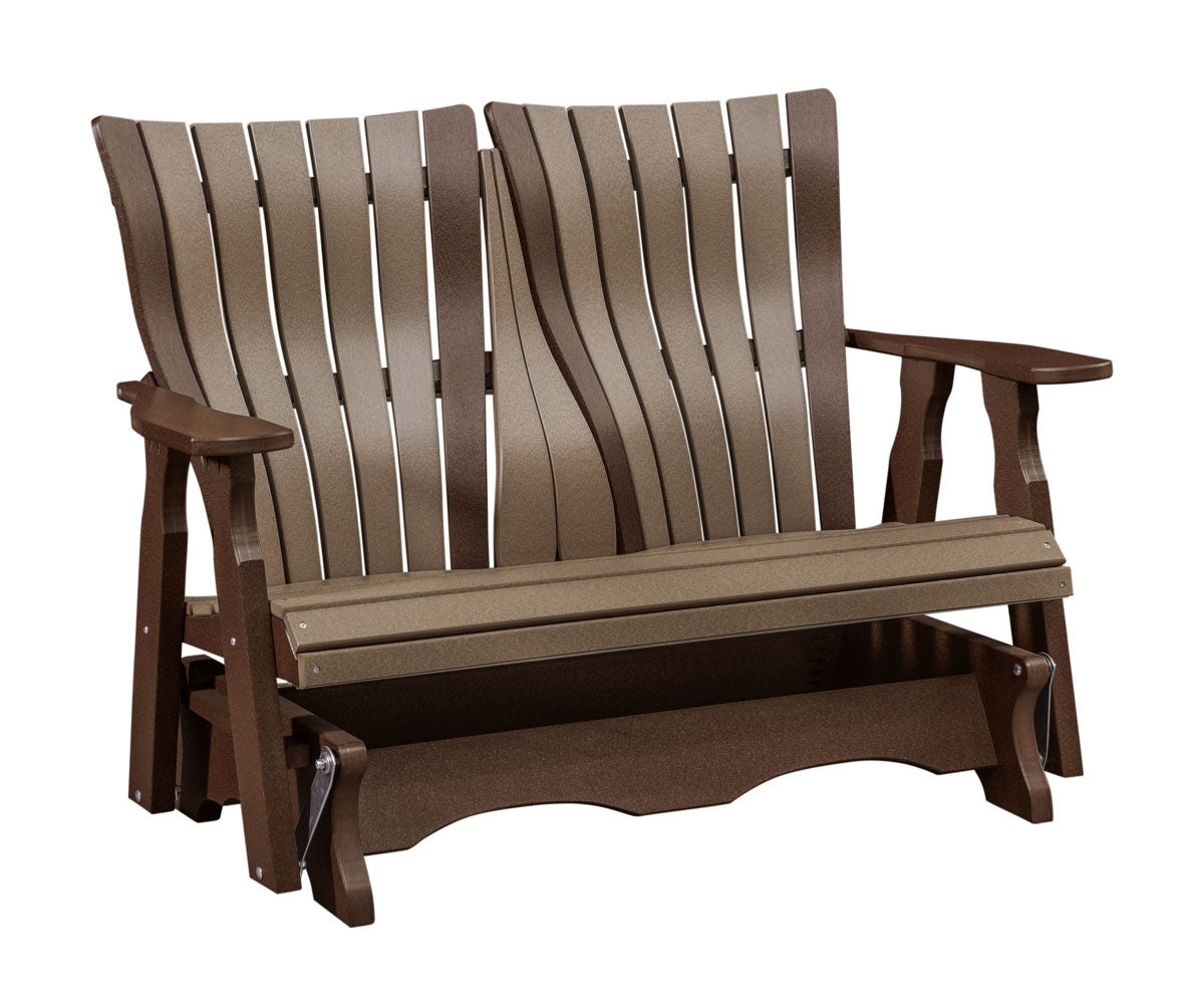 Poly Adirondack 4' Bentback Straight Top Glider
