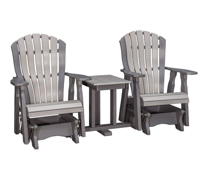 Poly Adirondack Bentback Settee Glider w/ Umbrella Hole
