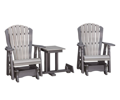 Poly Adirondack Bentback Settee Glider w/ Umbrella Hole