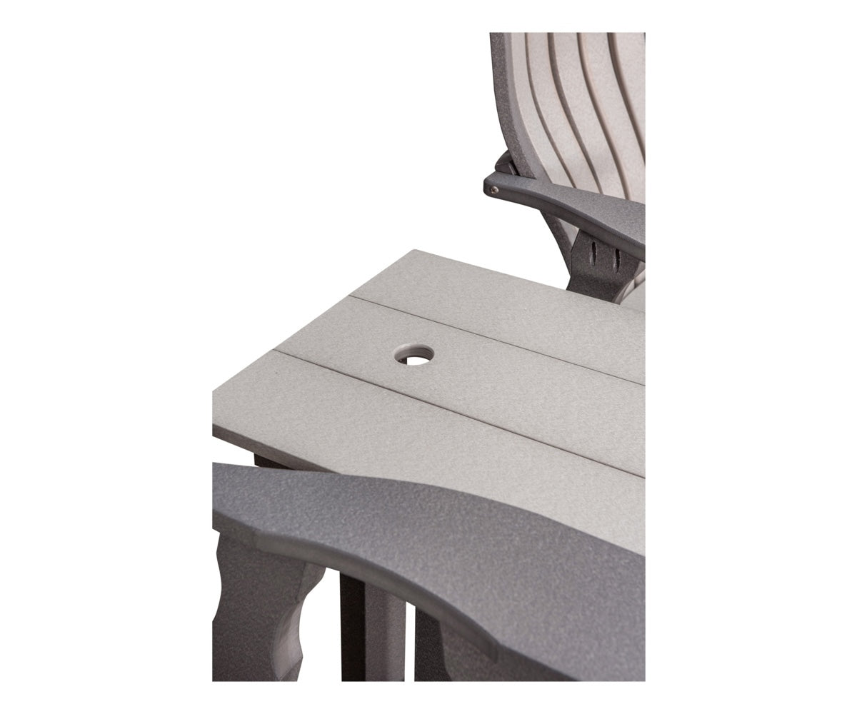 Poly Adirondack Bentback Settee Glider w/ Umbrella Hole