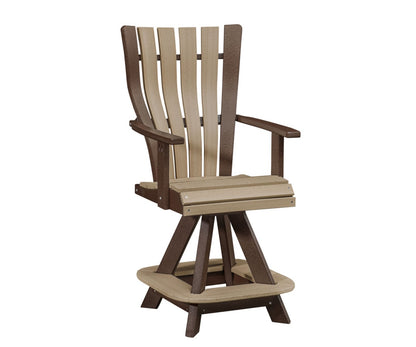 Poly Adirondack Bentback Straight Top Swivel 24" Counter Height