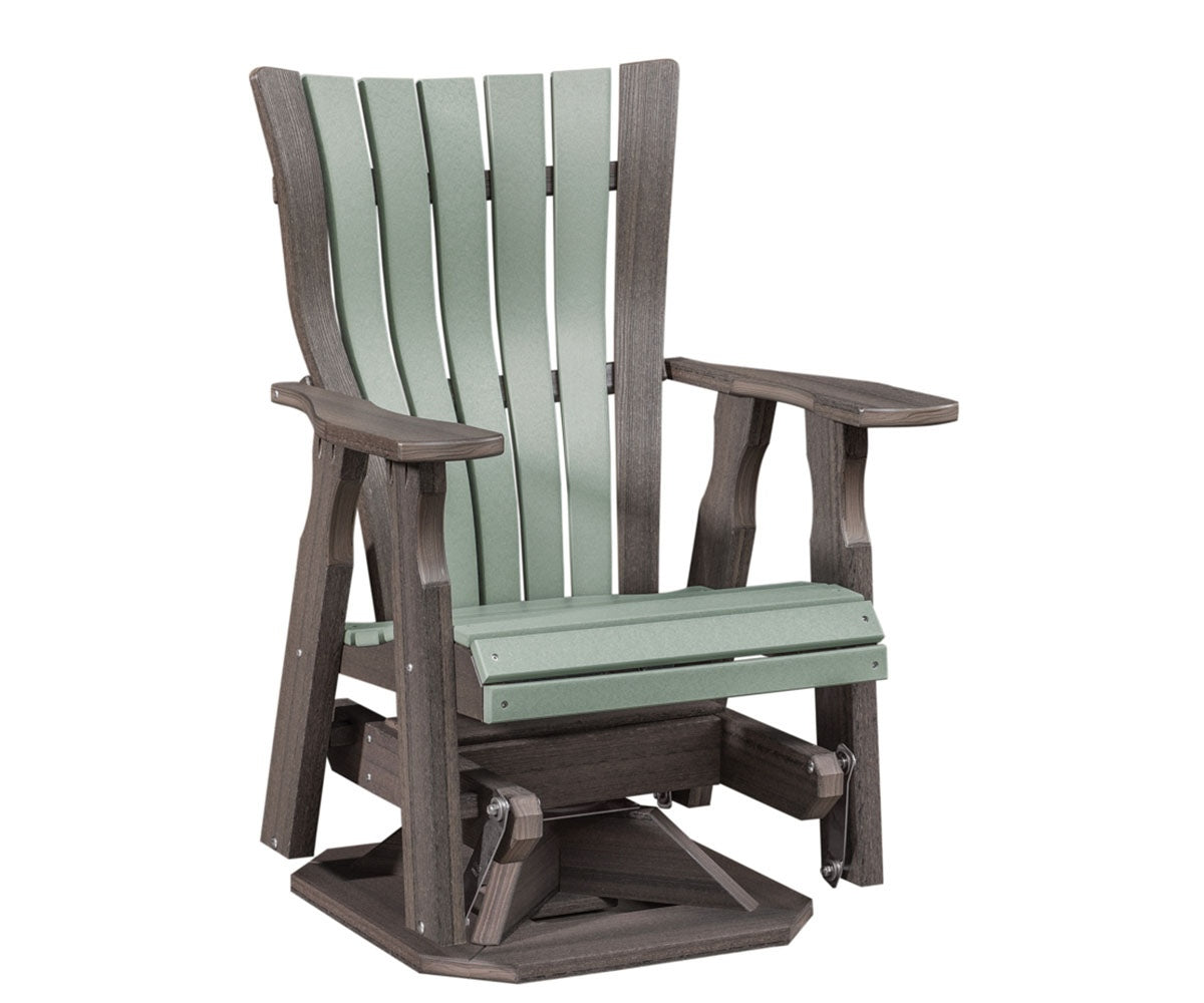 Poly Adirondack Bentback Straight Top Swivel Glider