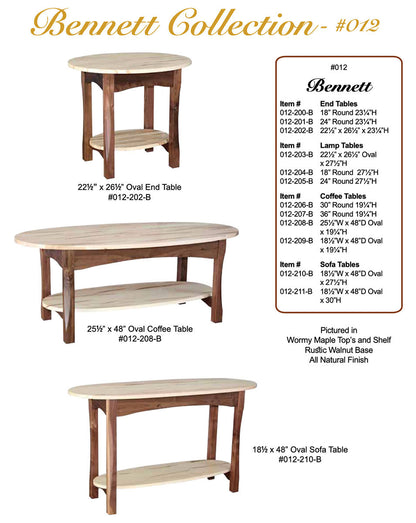 Bennett 18.5” Oval Coffee Table