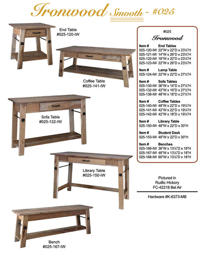 Ironwood Smooth Bench
