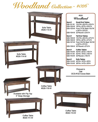 Woodland 22" Small Round End Table