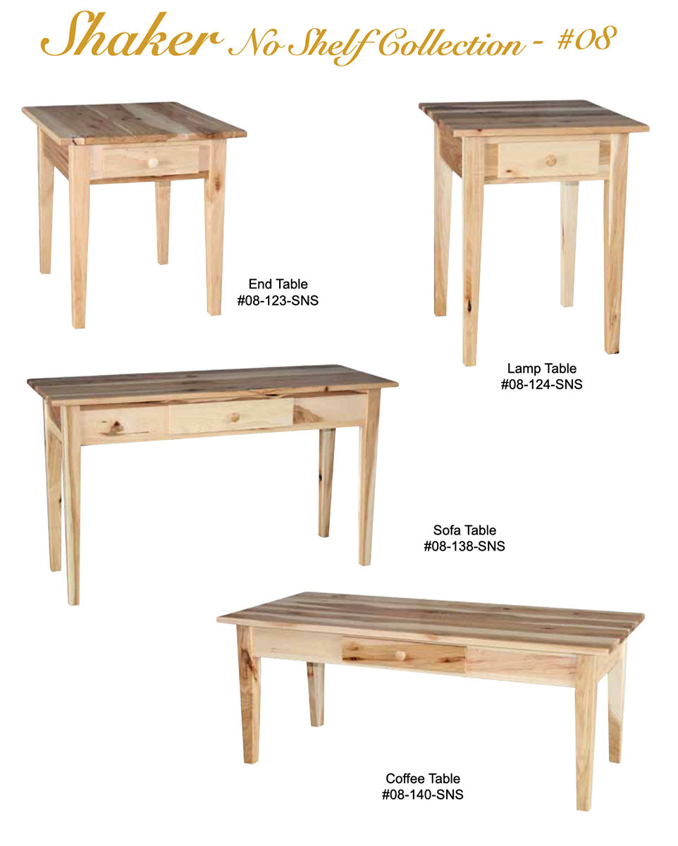 Shaker (No Shelf) 14" Chair Side Table With Drawer