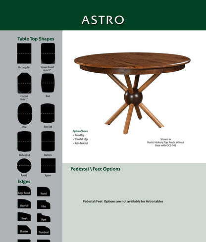 Astro Single Pedestal Table catalog page