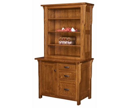 Boston 3 Drawer 1 Door  Credenza & Bookcase Topper