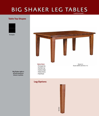 Big Shaker Leg Table catalog page