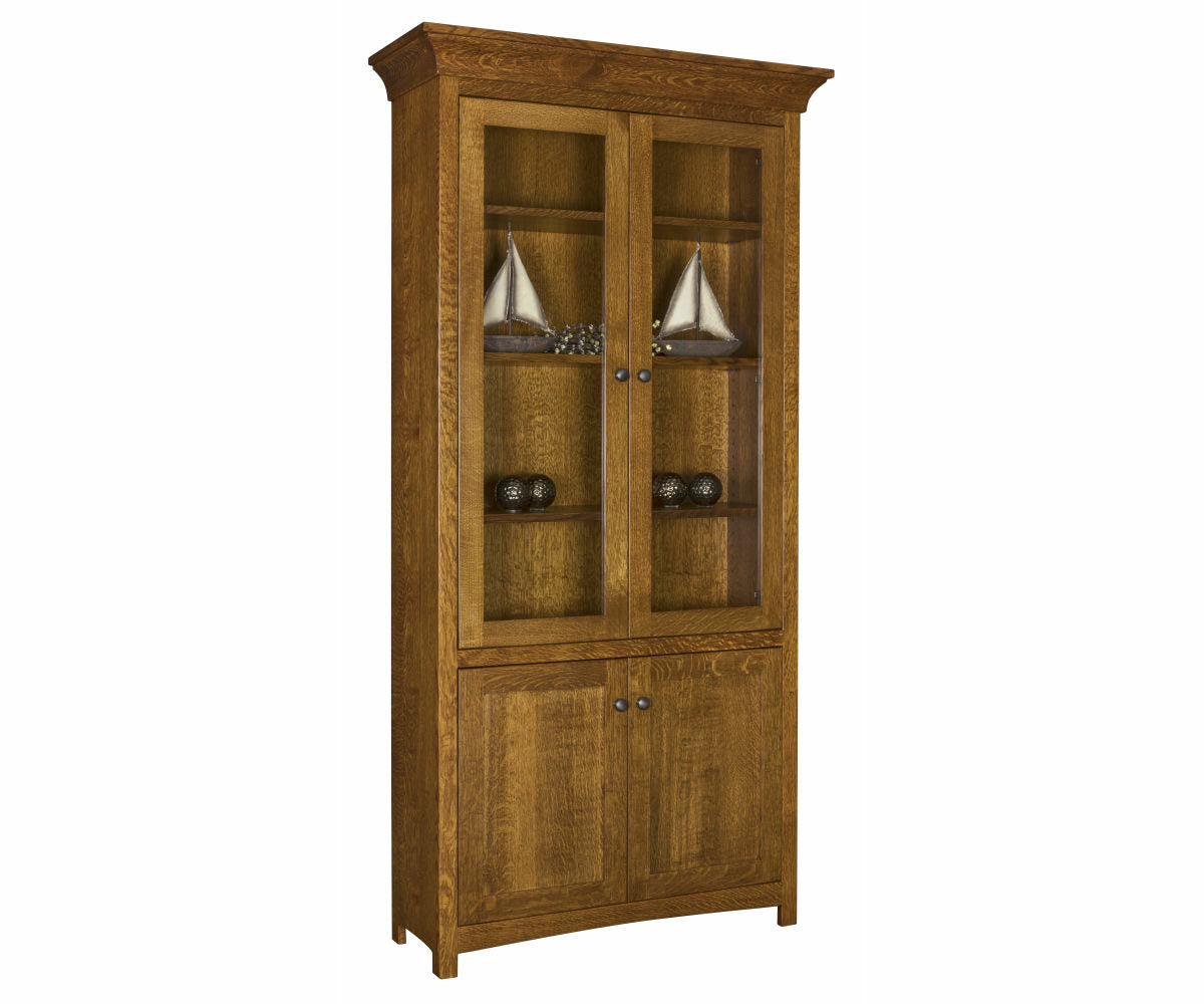 Bridgestone  36" Bookcase With Top and Bottom Doors