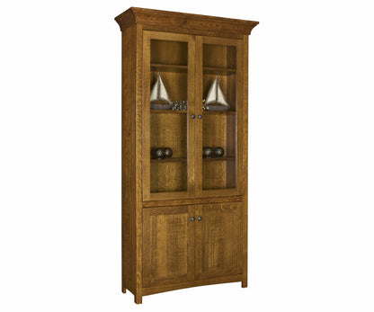 Bridgestone  36" Bookcase With Top and Bottom Doors