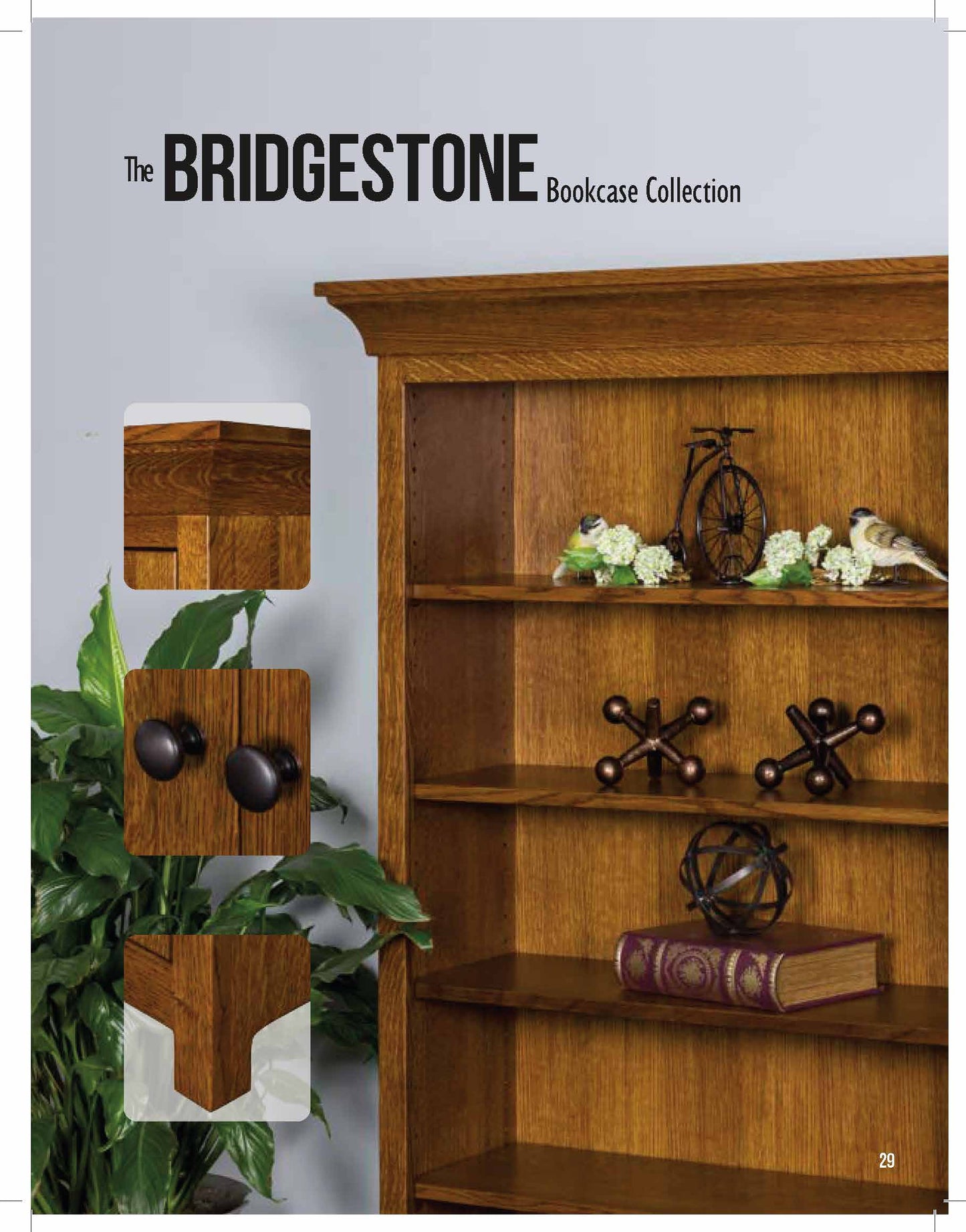 Bridgestone  36" Bookcase With Top and Bottom Doors