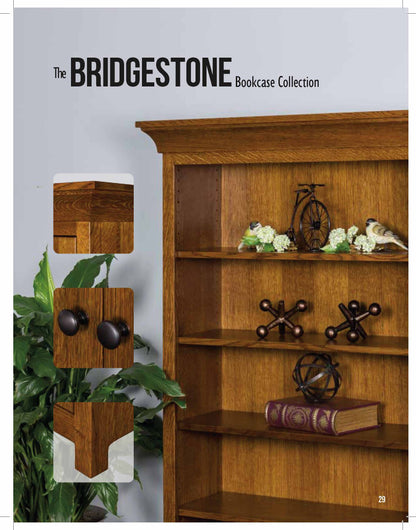 Bridgestone  36" Bookcase With Top and Bottom Doors