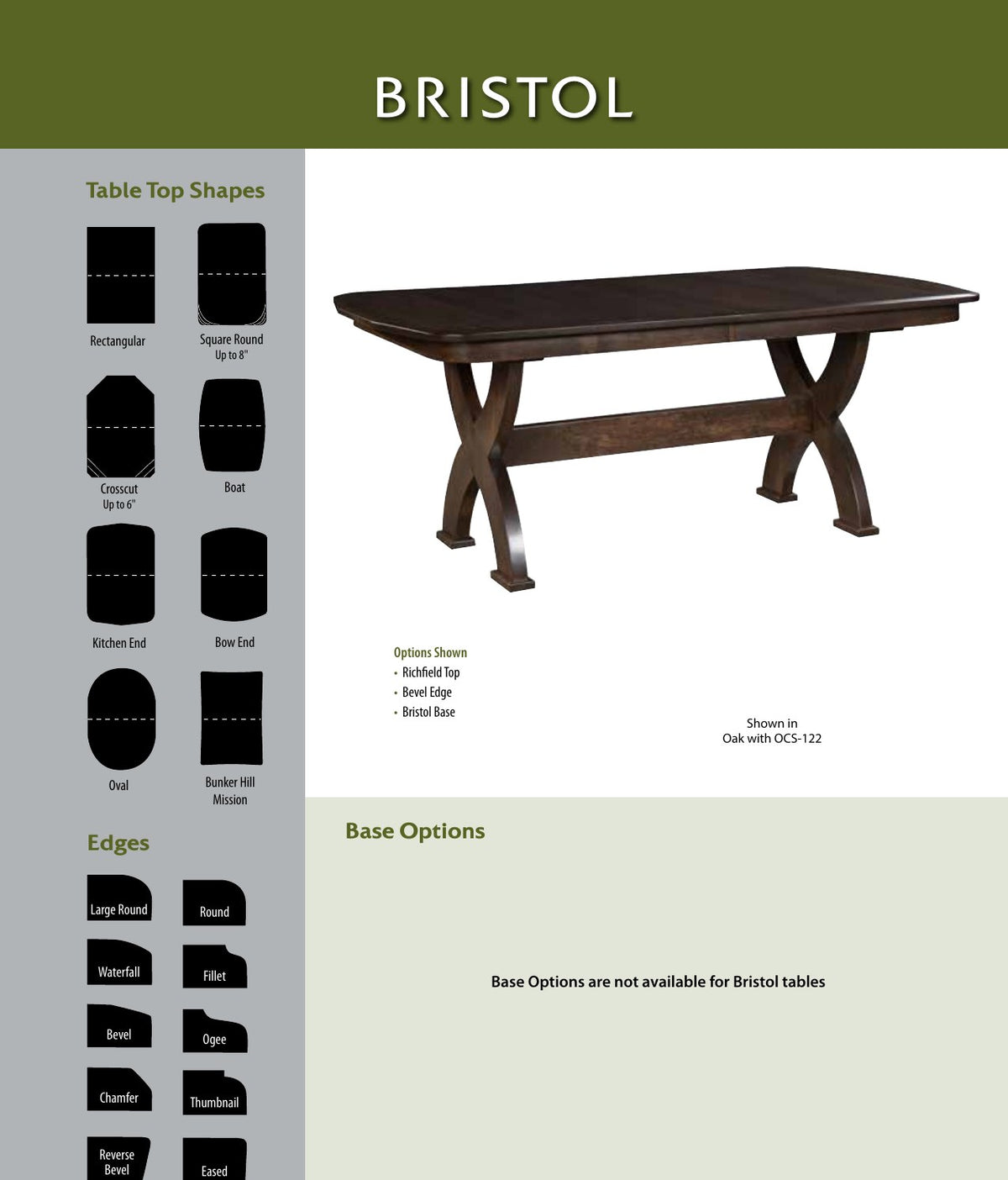 Bristol Double Pedestal Table catalog page