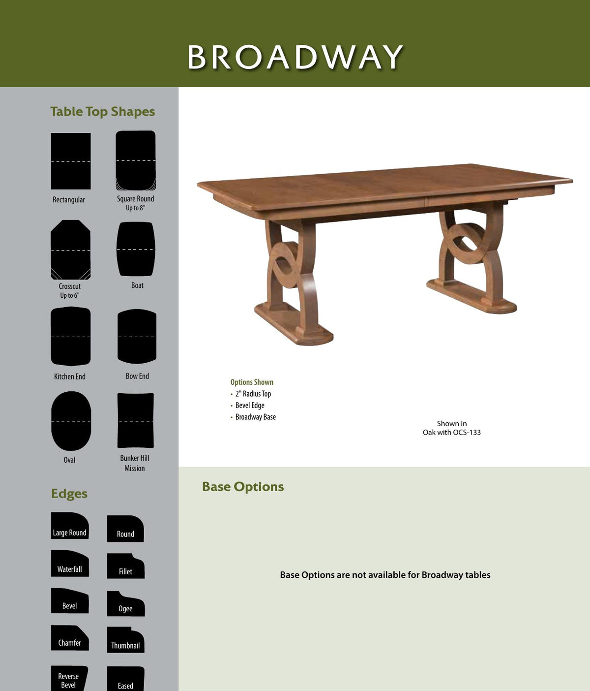 Broadway Double Pedestal Table catalog page