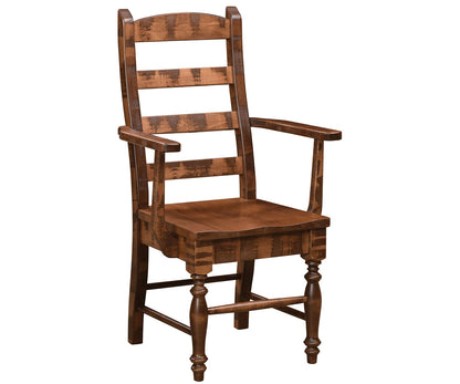 Brooklyn Country Ladder Saw-Marked Arm Chair