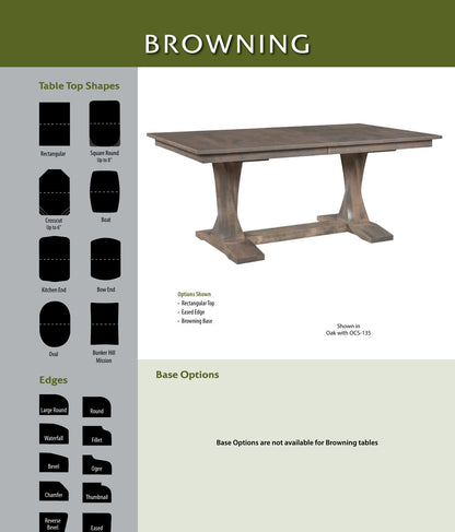 Browning Double Pedestal Table catalog page