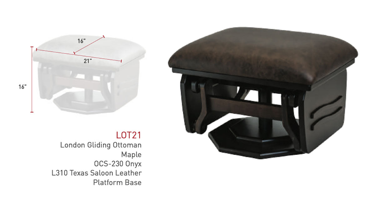 London Gliding Swivel Ottoman