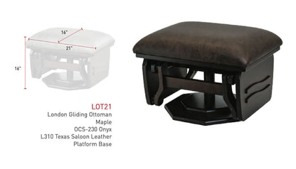 London Gliding Swivel Ottoman