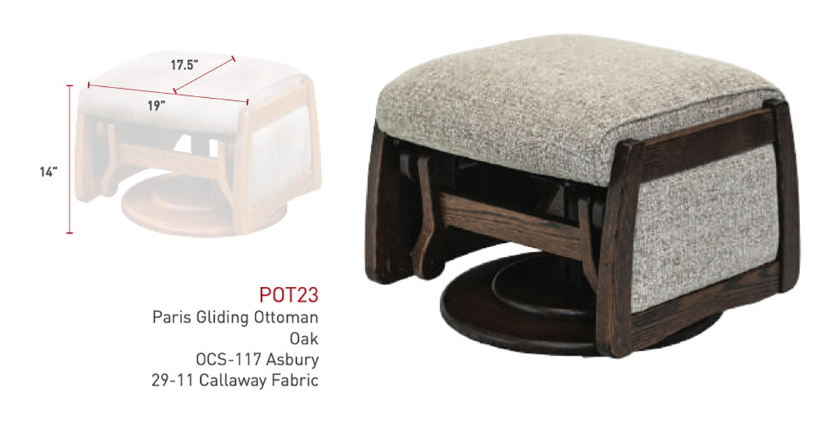 Paris Gliding Swivel Ottoman