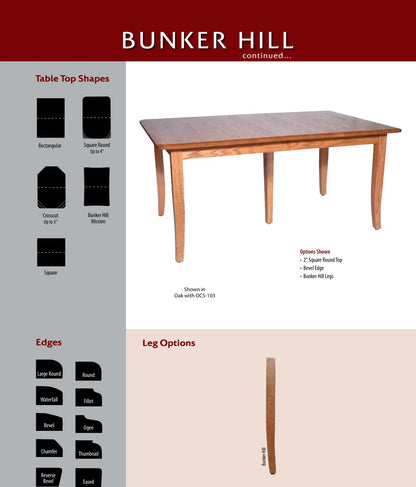 Bunker Hill Leg Table catalog page