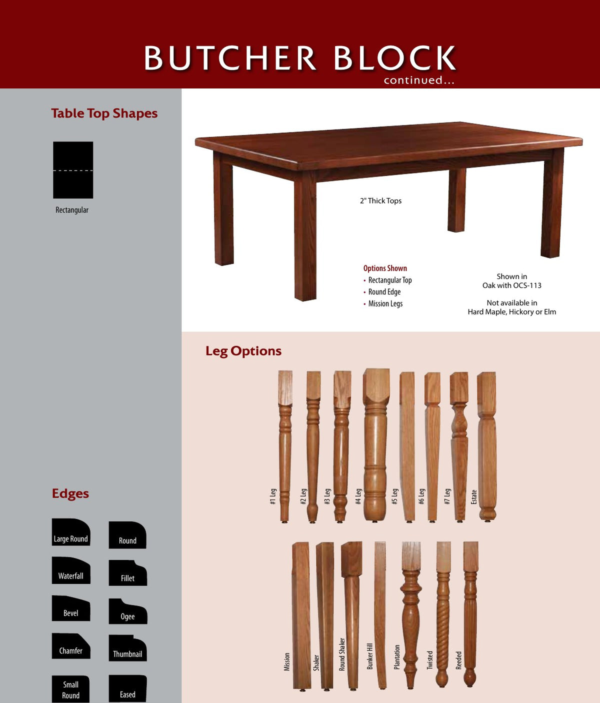 Butcher Block Table catalog page