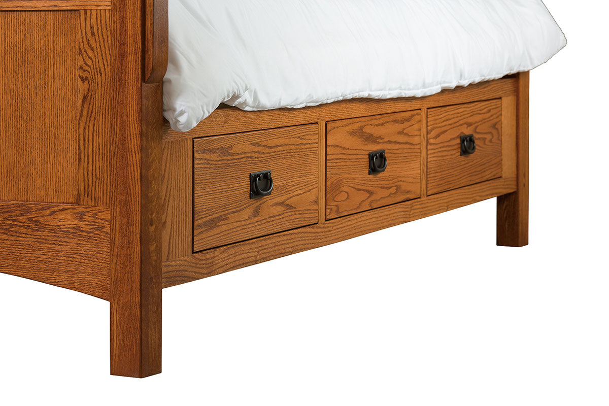 Lancaster Mission Raised Six Drawer Platform Bed