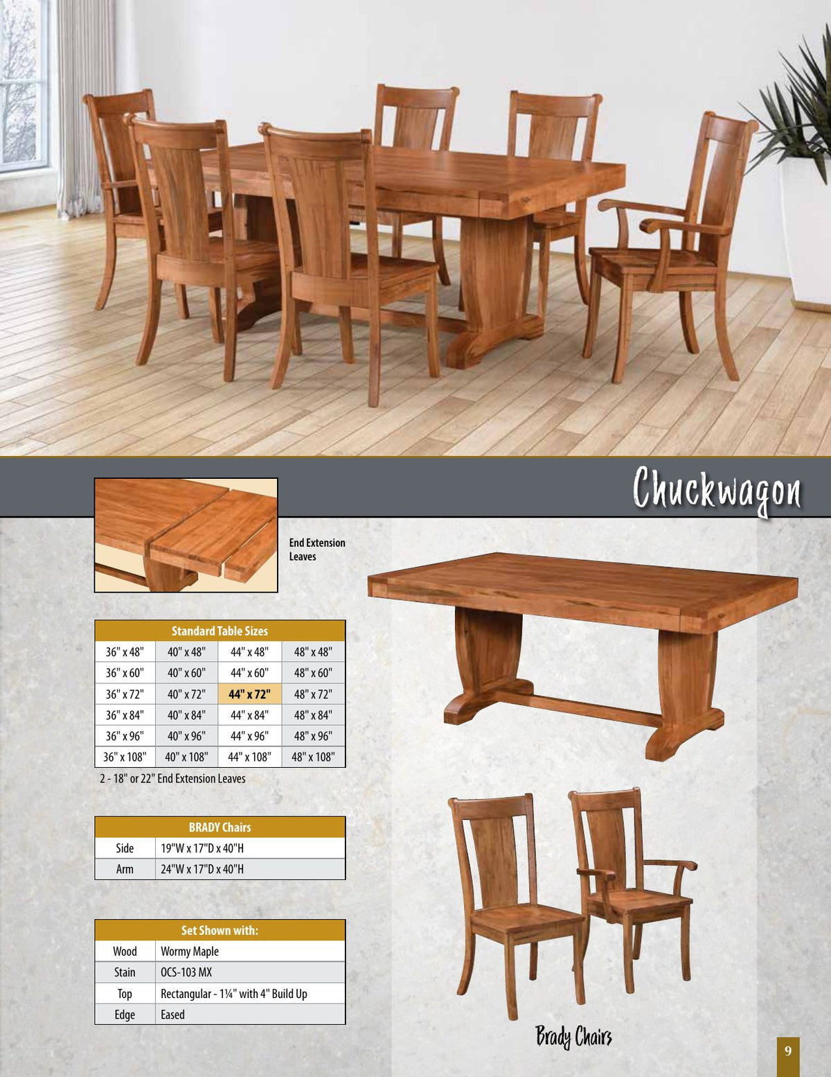 Chuckwagon Saw-Marked Farmhouse Table catalog page