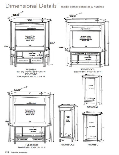Classic Stereo Cabinet W/4 Adj. Shelves