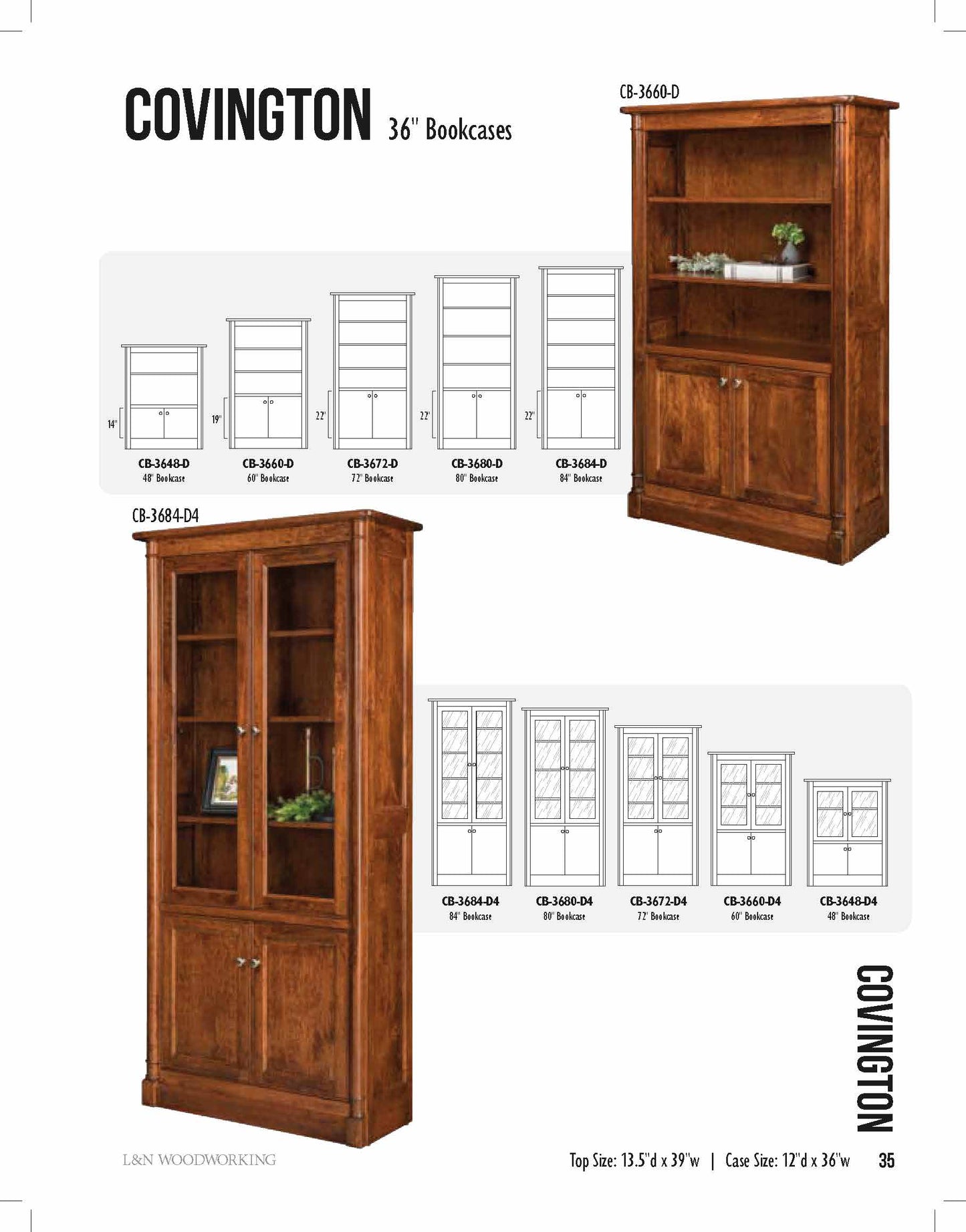 Covington  36" Open Bookcase