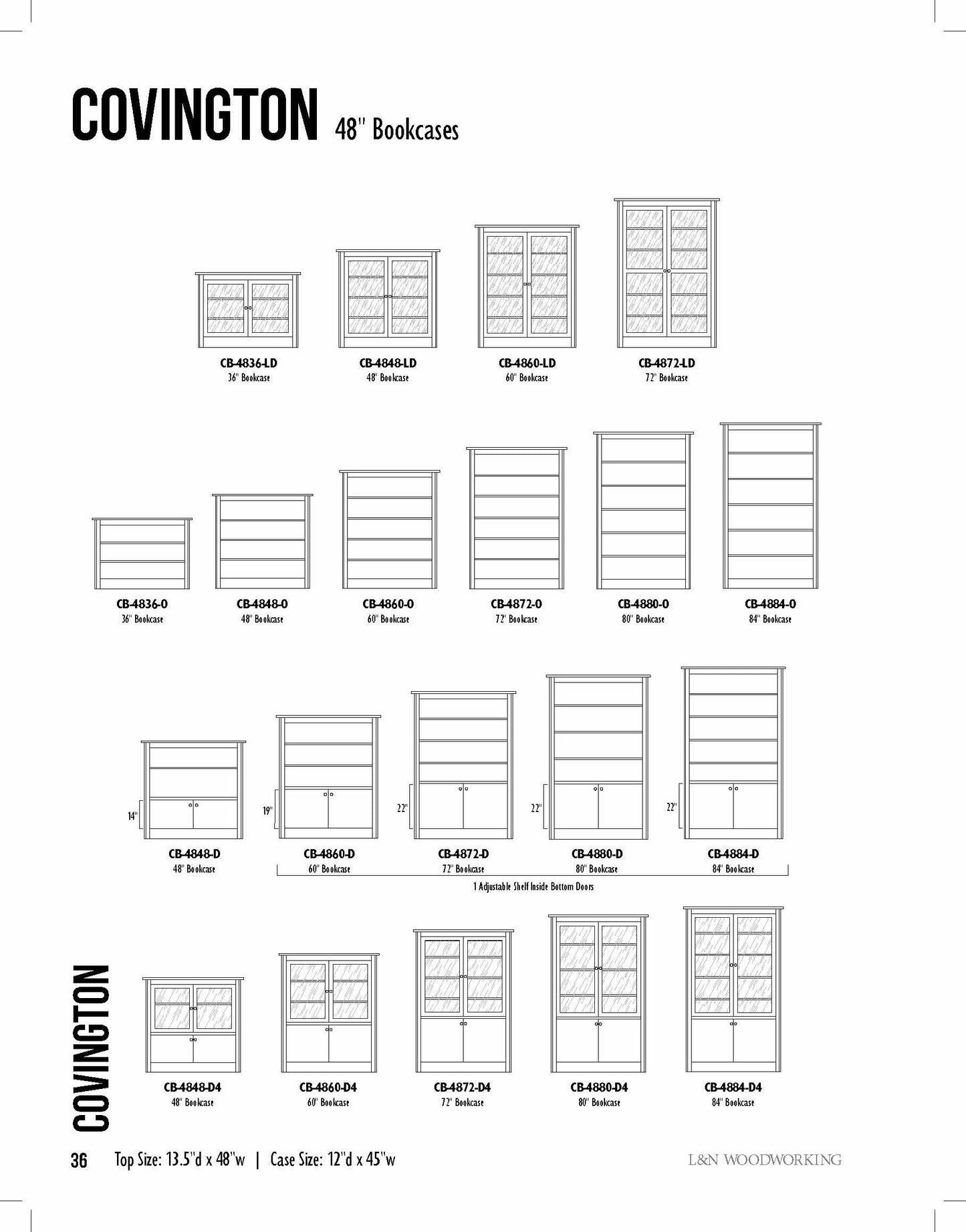 Covington  36" Open Bookcase