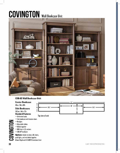 Covington  36" Open Bookcase