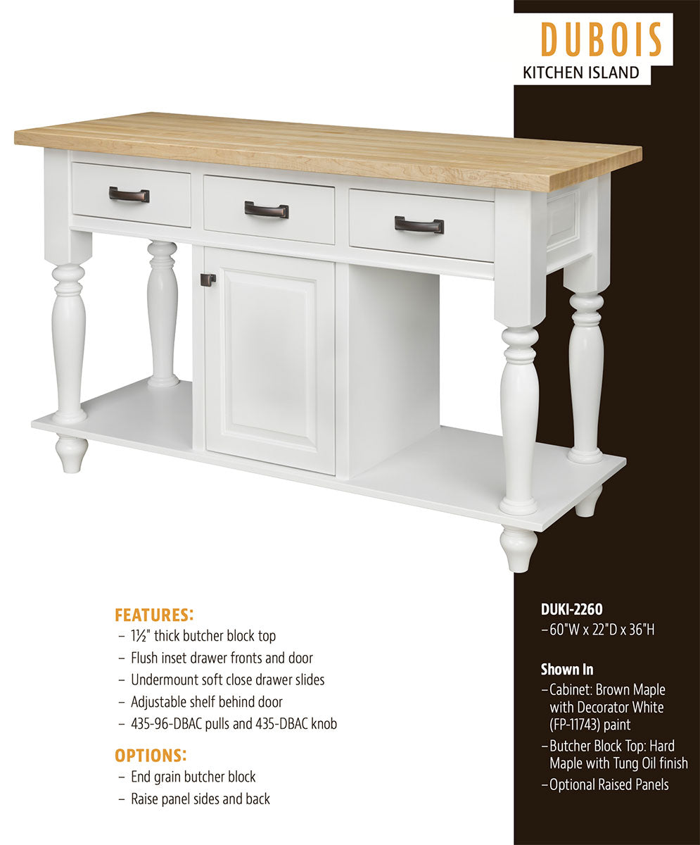 Dubois Kitchen Island – Amish Traditions
