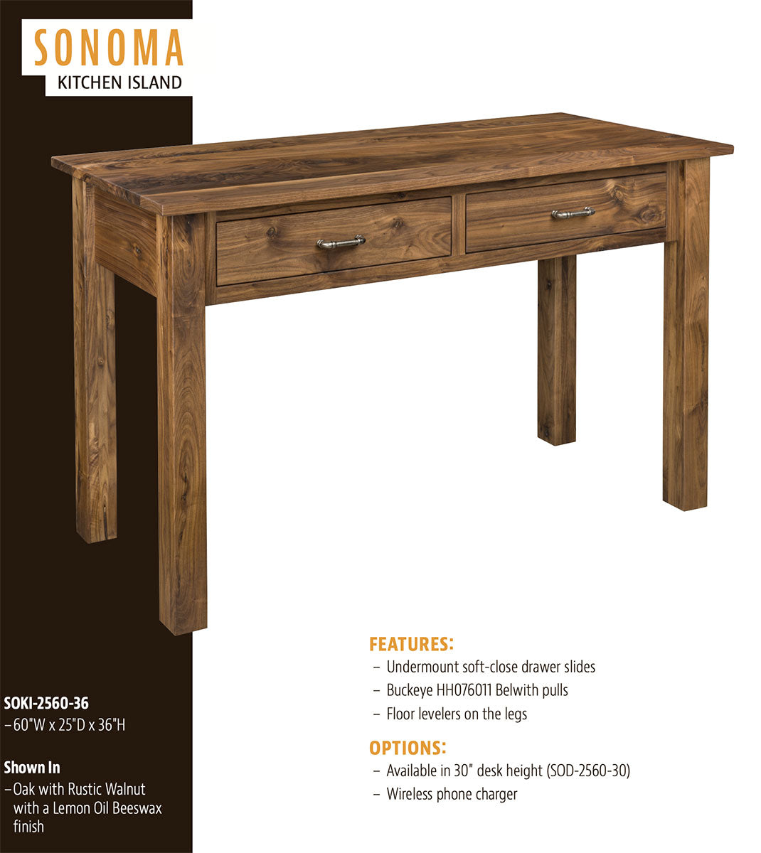 Sonoma Kitchen Island – Amish Traditions