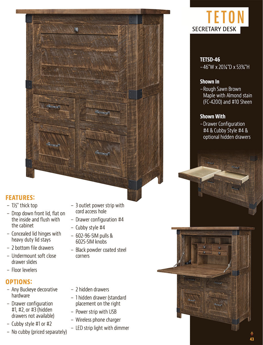 Teton Secretary Desk
