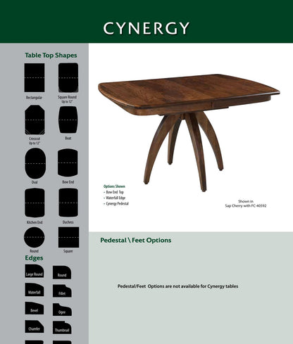 Cynergy Single Pedestal Table catalog page