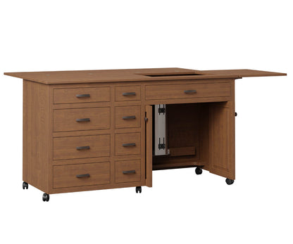 Deluxe Sewing Cabinet with Pocket Doors