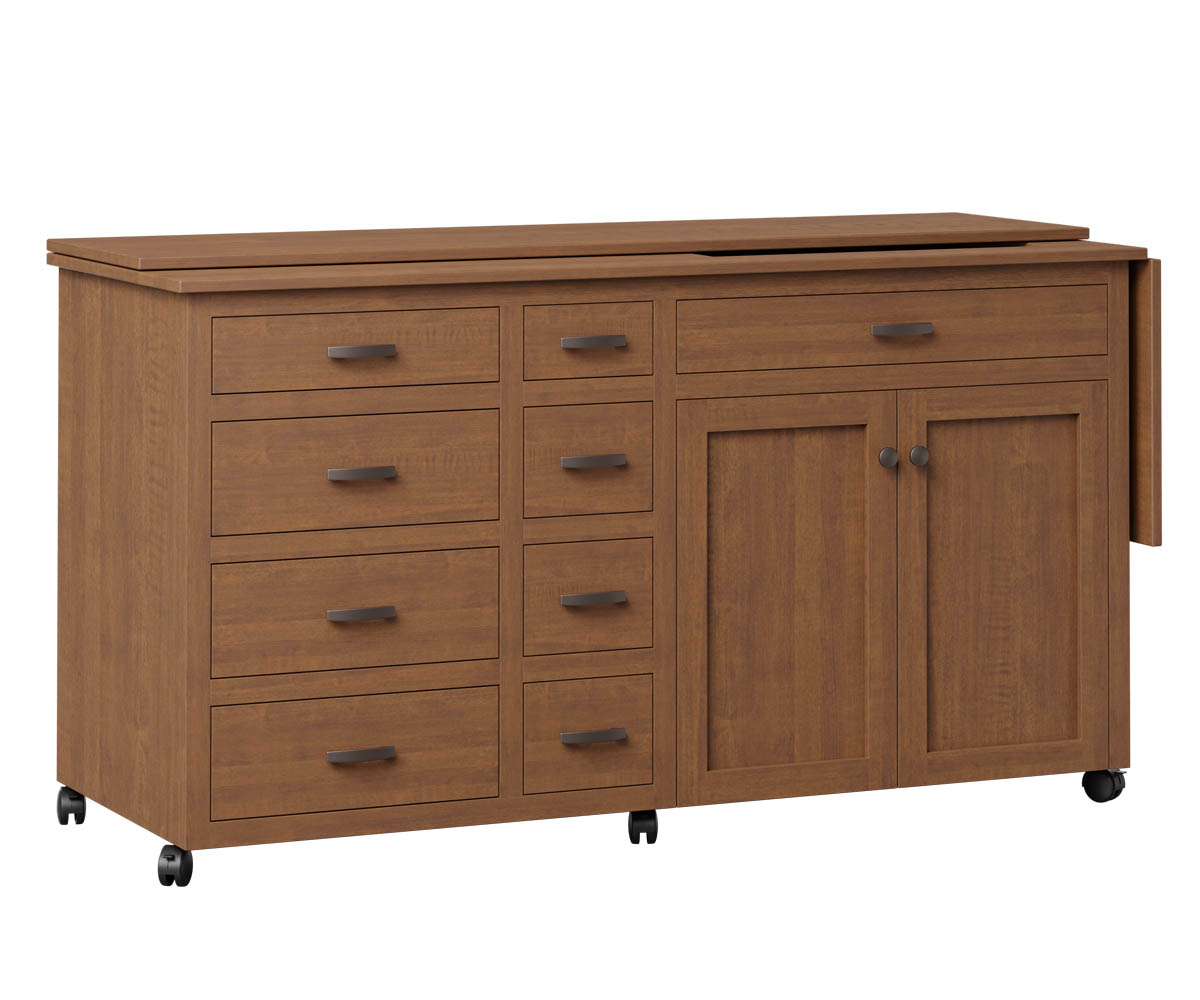 Deluxe Sewing Cabinet with Pocket Doors